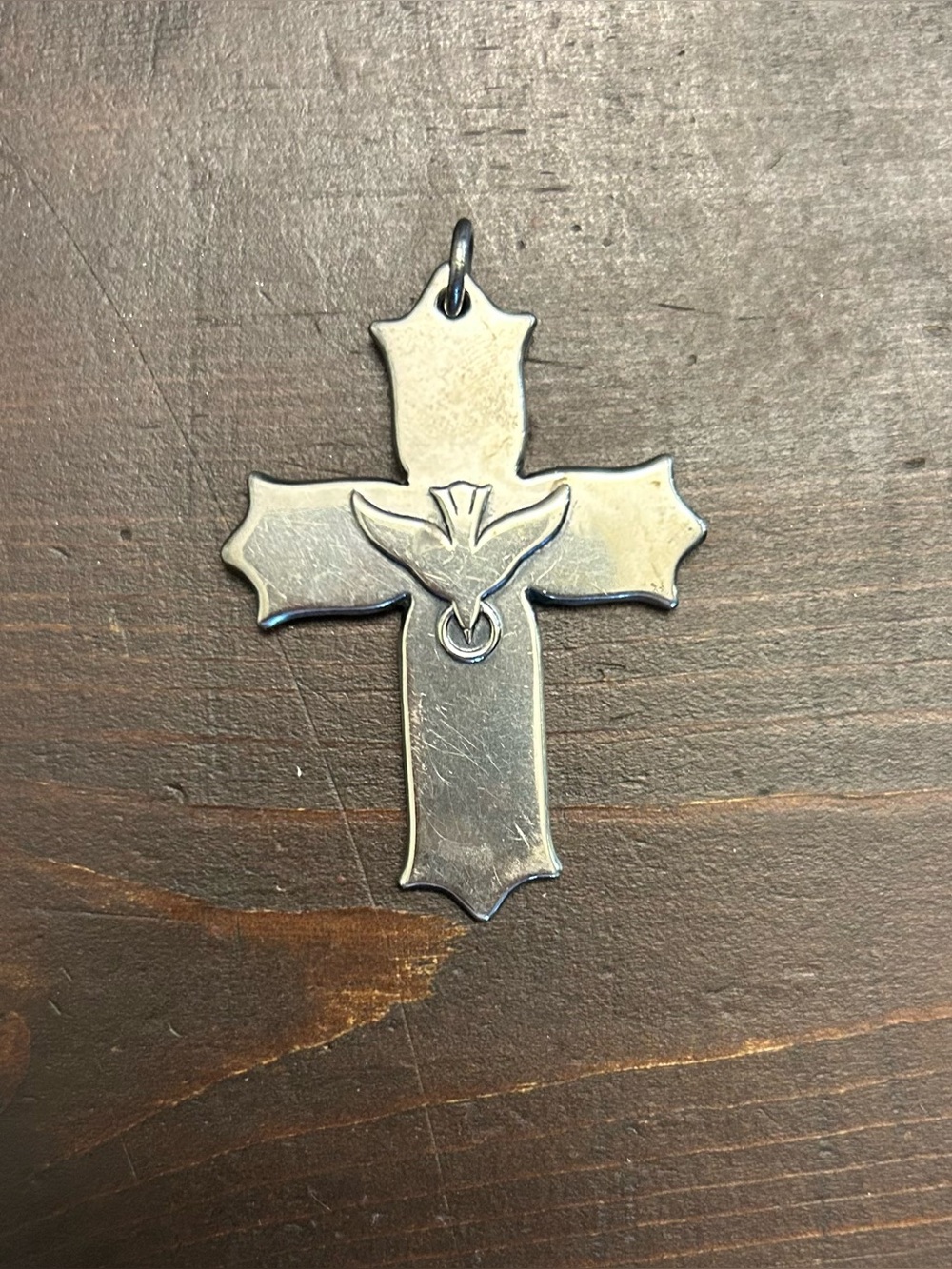 Retired James Avery descending Dove Cross